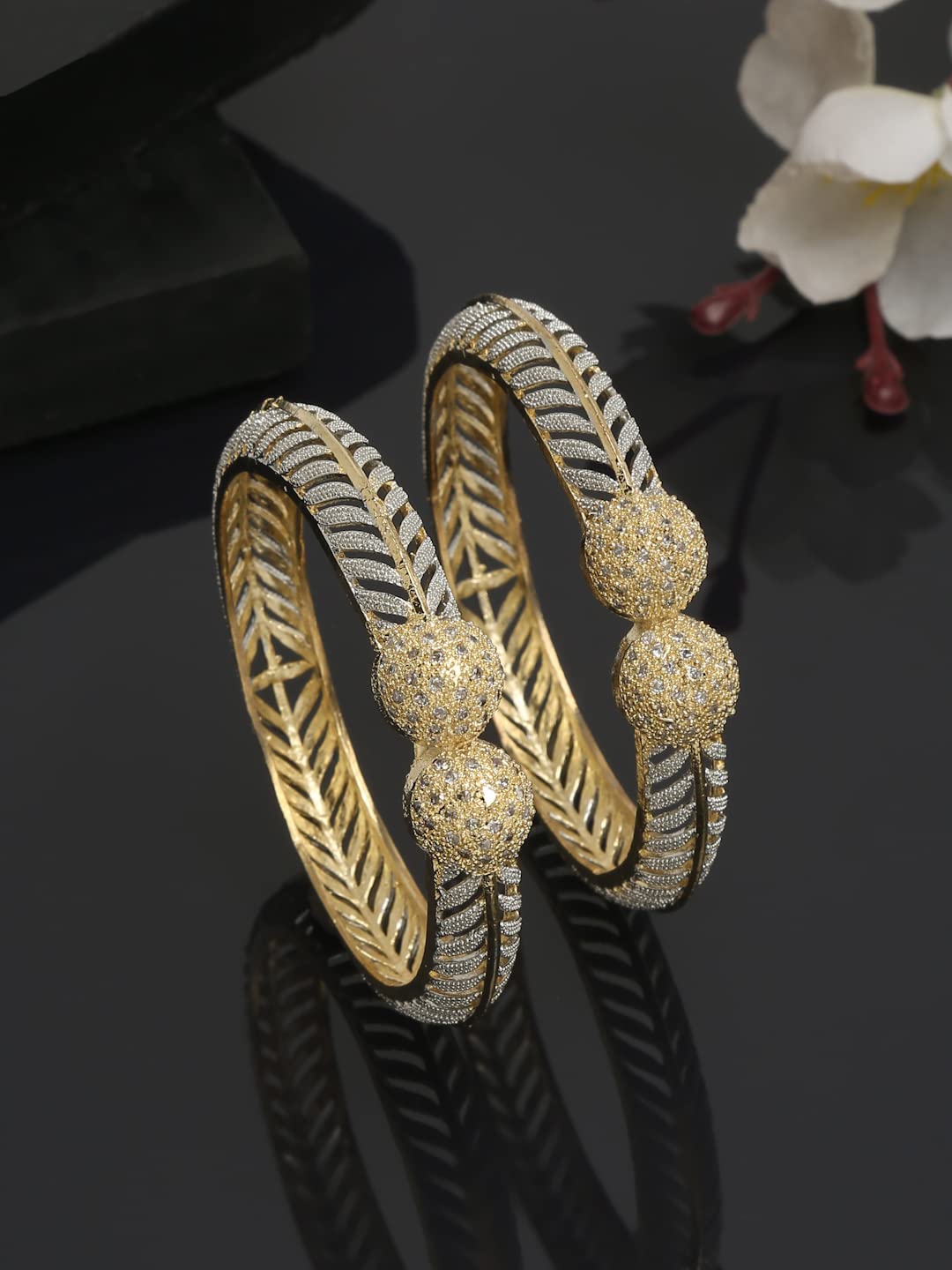 Stylish Plated Bangles for Women, Set of 2